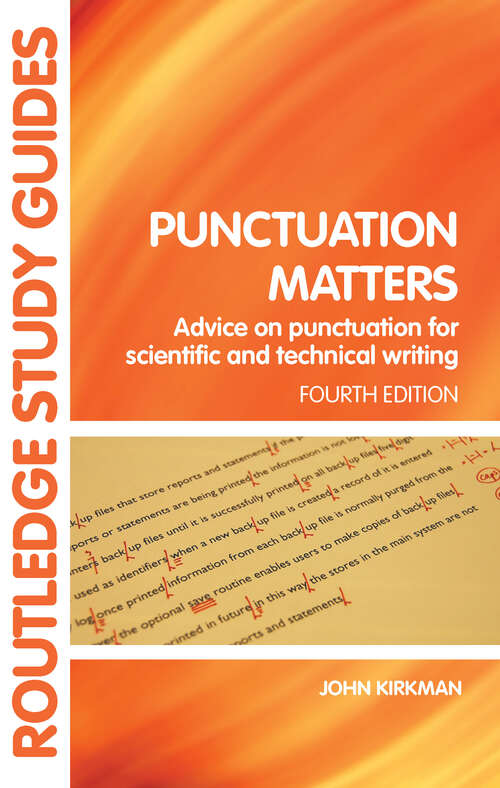 Book cover of Punctuation Matters: Advice on Punctuation for Scientific and Technical Writing (4)