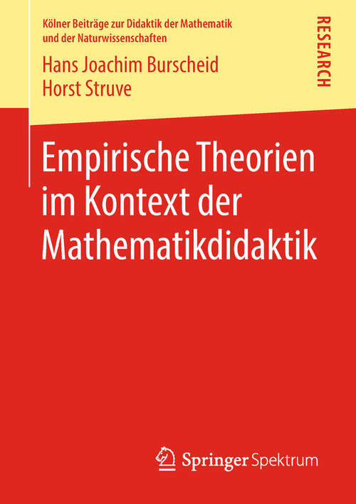 Book cover of Empirische Theorien im Kontext der Mathematikdidaktik (Kölner Beiträge zur Didaktik der Mathematik und der Naturwissenschaften)