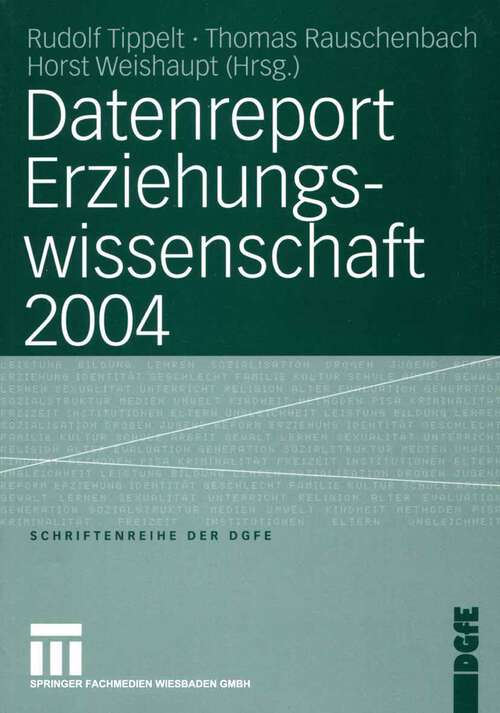 Book cover of Datenreport Erziehungswissenschaft 2004 (2004) (Schriften der DGfE)