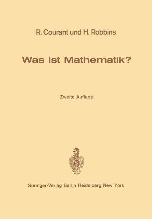 Book cover of Was ist Mathematik? (2. Aufl. 1967)