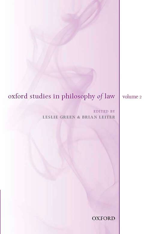 Book cover of Oxf Studies Philosophy Law V2 Oxspl C (Oxford Studies in Philosophy of Law)