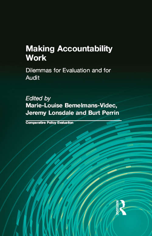 Book cover of Making Accountability Work: Dilemmas for Evaluation and for Audit