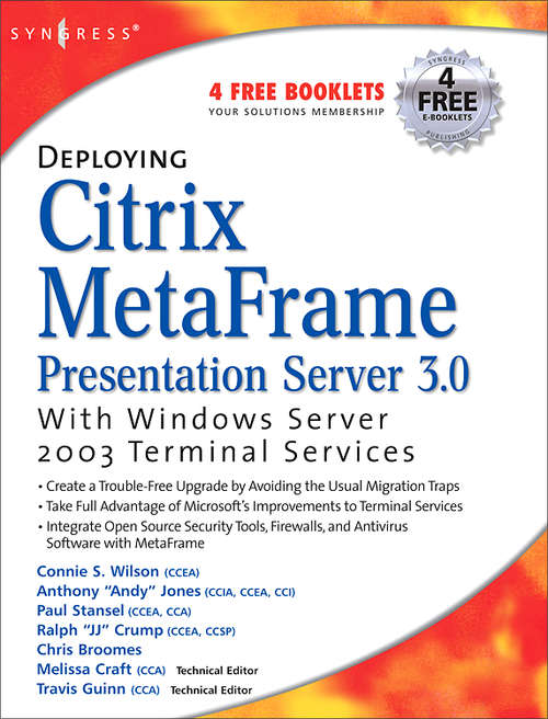 Book cover of Deploying Citrix MetaFrame Presentation Server 3.0 with Windows Server 2003 Terminal Services