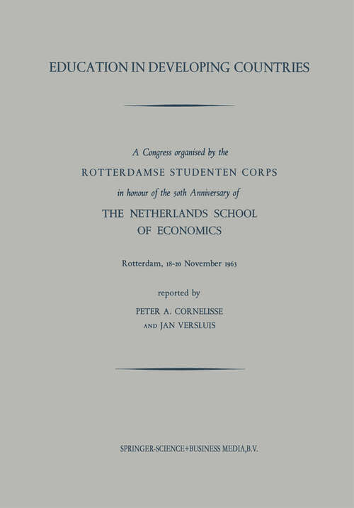 Book cover of Education in Developing Countries: Rotterdam, 18–20 November 1963 (1963)