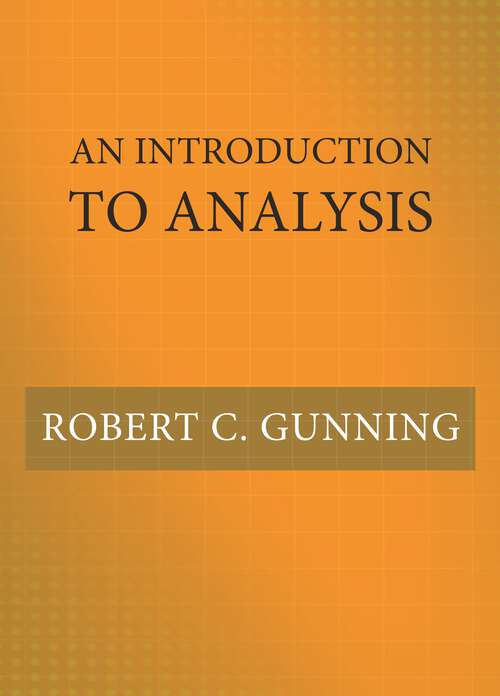 Book cover of An Introduction to Analysis