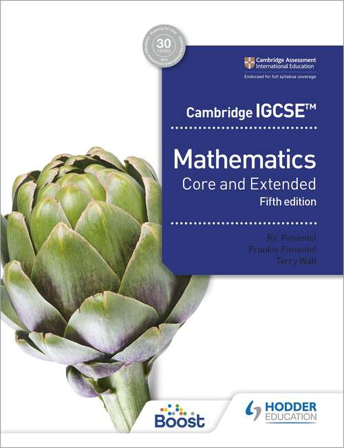 Book cover of Cambridge IGCSE Core and Extended Mathematics Fifth edition