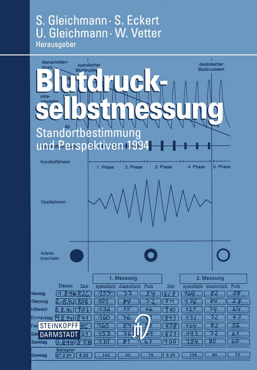 Book cover of Blutdruckselbstmessung: Standortbestimmung und Perspektiven 1994 (1994)