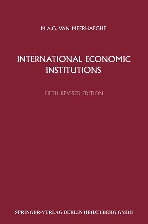 Book cover of International Economic Institutions (1987)