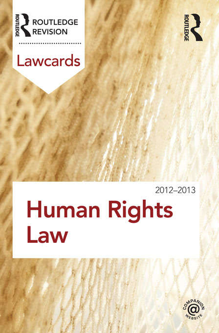 Book cover of Human Rights Lawcards 2012-2013 (Lawcards)