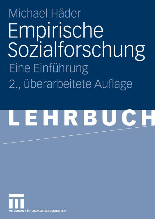 Book cover of Empirische Sozialforschung: Eine Einführung (2. Aufl. 2010)