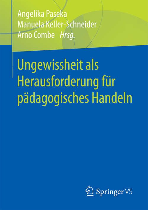 Book cover of Ungewissheit als Herausforderung für pädagogisches Handeln