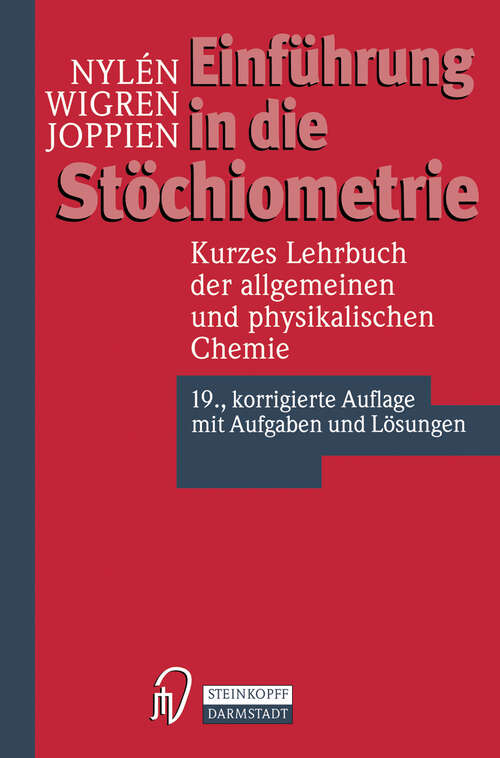 Book cover of Einführung in die Stöchiometrie (19. Aufl. 1996)