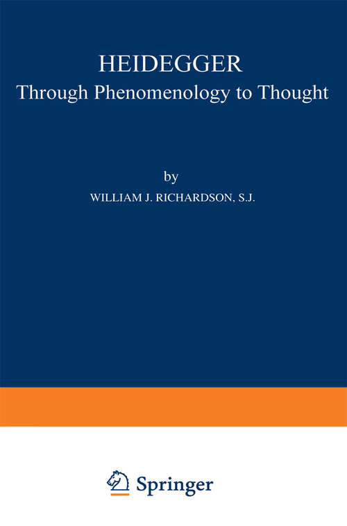 Book cover of Heidegger: Through Phenomenology to Thought (2nd ed. 1963) (Phaenomenologica)