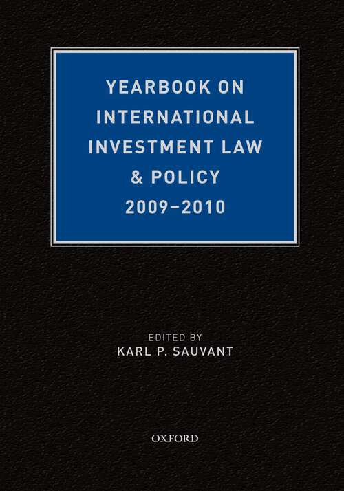 Book cover of Yearbook on International Investment Law & Policy 2009-2010 (Yearbook on International Investment Law and Policy)