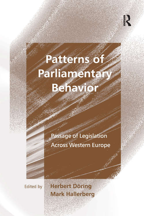 Book cover of Patterns of Parliamentary Behavior: Passage of Legislation Across Western Europe