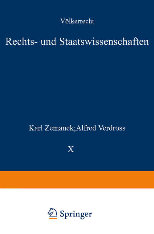 Book cover of Völkerrecht (4. Aufl. 1959) (Rechts- und Staatswissenschaften #10)