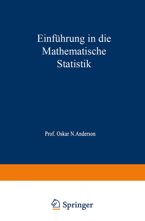 Book cover of Einführung in die Mathematische Statistik (1935)