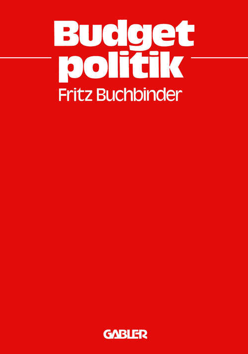 Book cover of Budgetpolitik (1978)