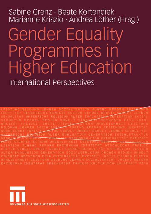 Book cover of Gender Equality Programmes in Higher Education: International Perspectives (2008)