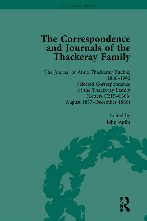 Book cover of The Correspondence and Journals of the Thackeray Family Vol 2