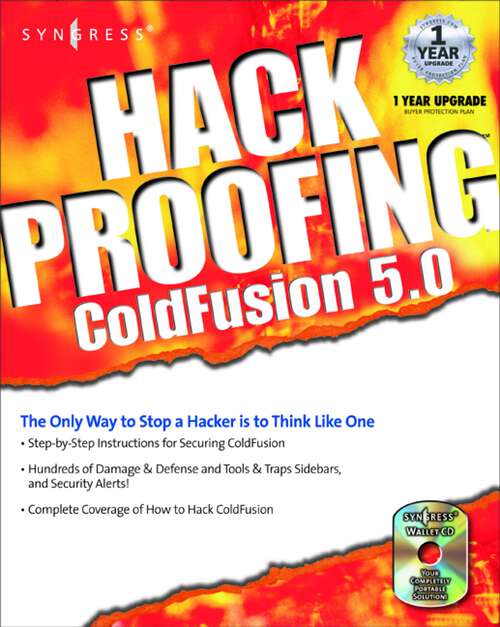 Book cover of Hack Proofing ColdFusion