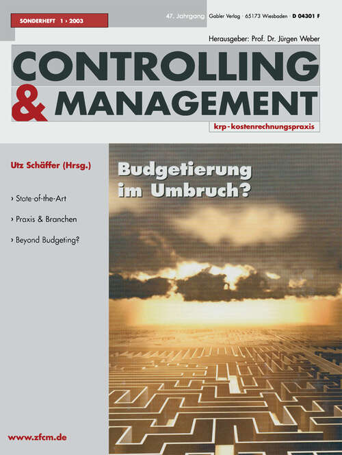 Book cover of Budgetierung im Umbruch ? (2003) (ZfCM-Sonderheft #1)