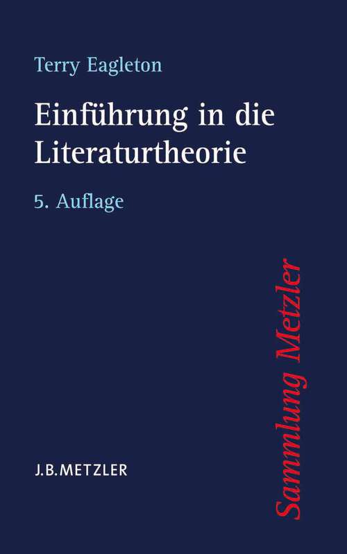 Book cover of Einführung in die Literaturtheorie (5. Aufl. 2012) (Sammlung Metzler)