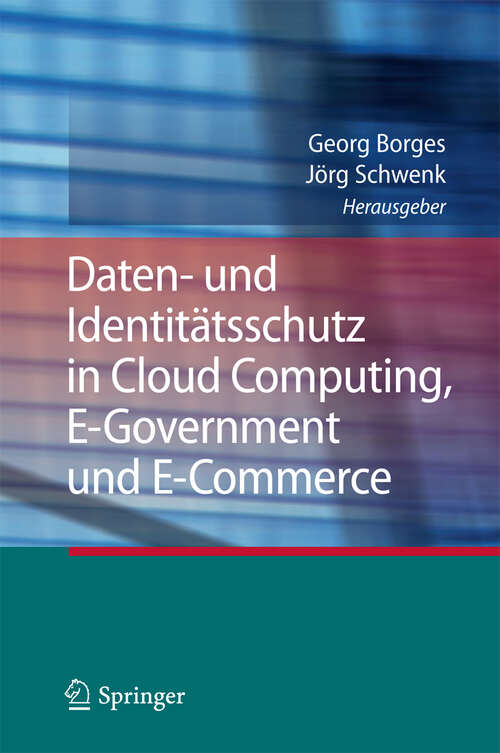 Book cover of Daten- und Identitätsschutz in Cloud Computing, E-Government und E-Commerce (2012)
