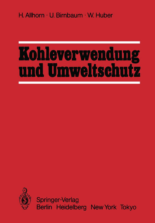 Book cover of Kohleverwendung und Umweltschutz (1983)