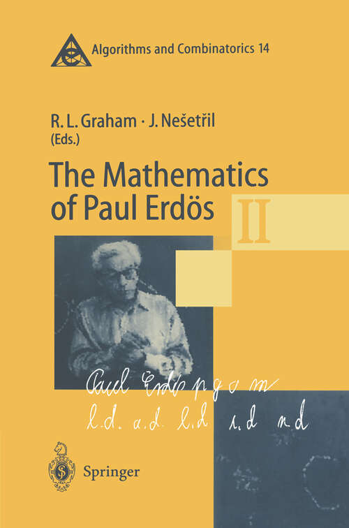 Book cover of The Mathematics of Paul Erdös II (1997) (Algorithms and Combinatorics #14)