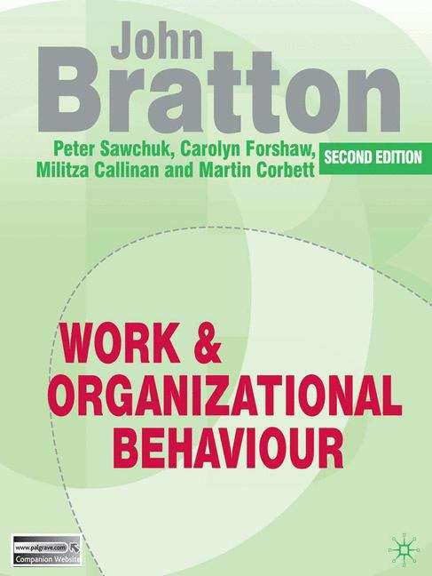 Book cover of Work and Organizational Behaviour (PDF)