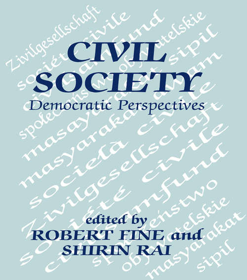 Book cover of Civil Society: Democratic Perspectives