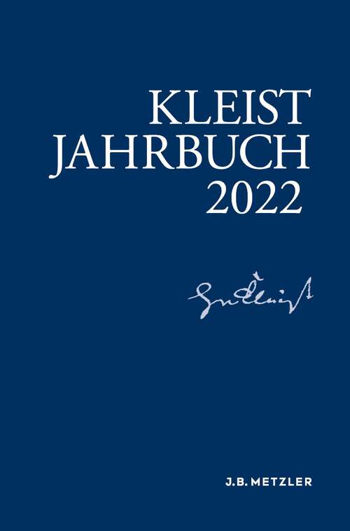 Book cover of Kleist-Jahrbuch 2022 (1. Aufl. 2022) (Kleist-Jahrbuch)