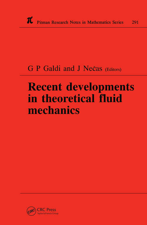 Book cover of Recent Developments in Theoretical Fluid Mechanics: Winter School, Paseky, 1992