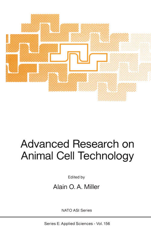 Book cover of Advanced Research on Animal Cell Technology (1989) (NATO Science Series E: #156)