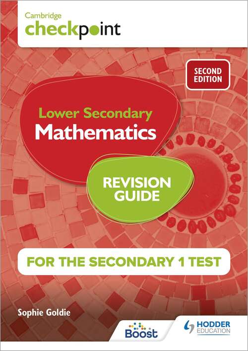 Book cover of Cambridge Checkpoint Lower Secondary Mathematics Revision Guide for the Secondary 1 Test 2nd edition