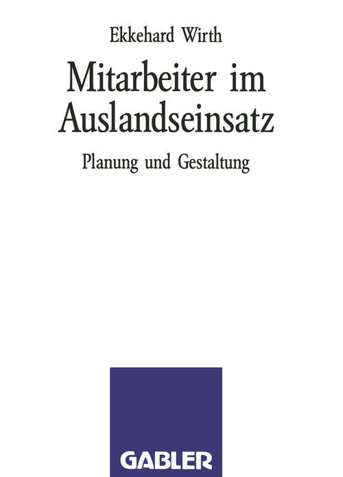 Book cover of Mitarbeiter im Auslandseinsatz: Planung und Gestaltung (1992)