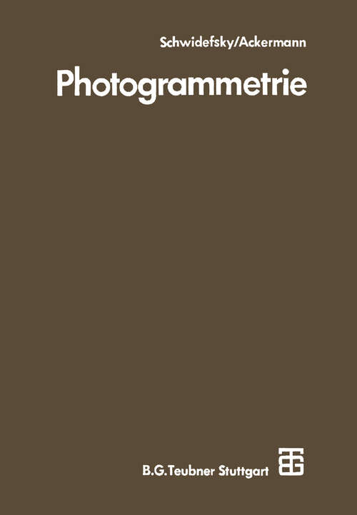 Book cover of Photogrammetrie: Grundlagen, Verfahren, Anwendungen (7. Aufl. 1976)