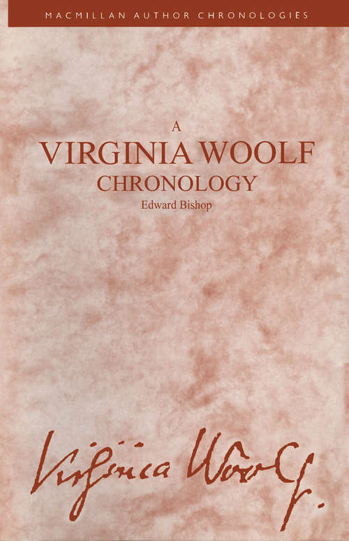 Book cover of A Virginia Woolf Chronology (1st ed. 1989) (Author Chronologies Series)