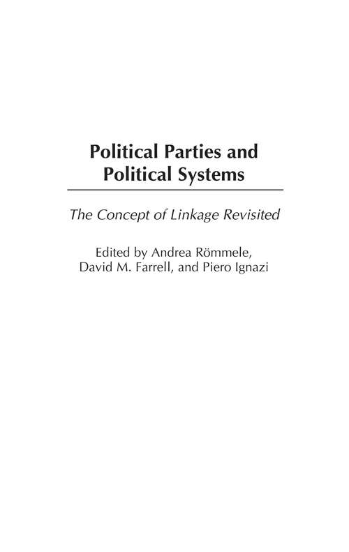 Book cover of Political Parties and Political Systems: The Concept of Linkage Revisited