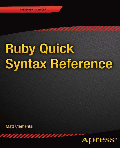 Book cover of Ruby Quick Syntax Reference (1st ed.)