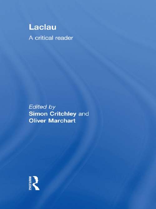 Book cover of Laclau: A Critical Reader