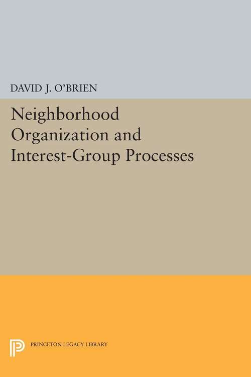 Book cover of Neighborhood Organization and Interest-Group Processes
