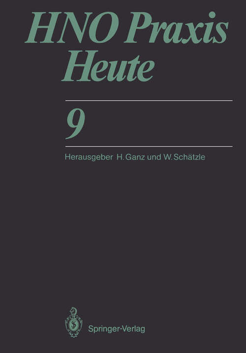 Book cover of HNO Praxis Heute (1989) (HNO Praxis heute #9)