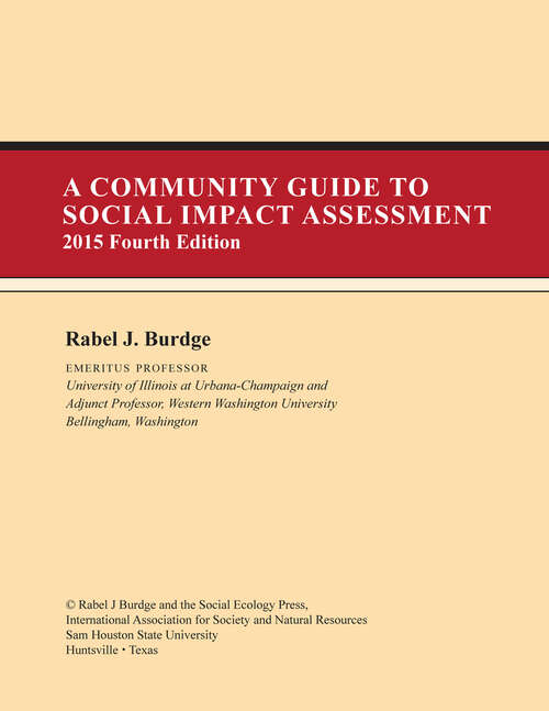 Book cover of A Community Guide to Social Impact Assessment: Fourth Edition