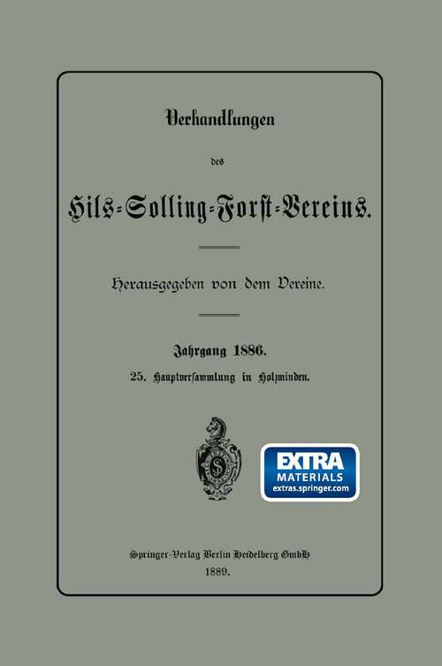 Book cover of Verhandlungen des Hils-Solling-Forst-Vereins (1889)