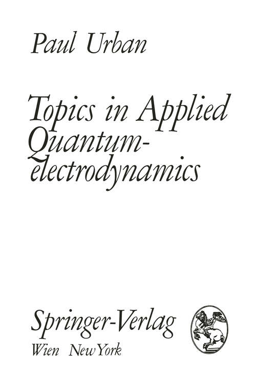 Book cover of Topics in Applied Quantumelectrodynamics (1970)