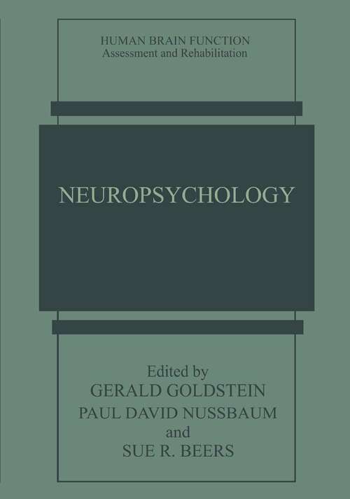 Book cover of Neuropsychology: Second Edition (1998) (Human Brain Function: Assessment and Rehabilitation #3)