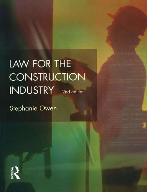 Book cover of Law for the Construction Industry