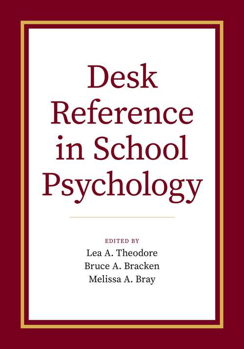 Book cover of Desk Reference in School Psychology